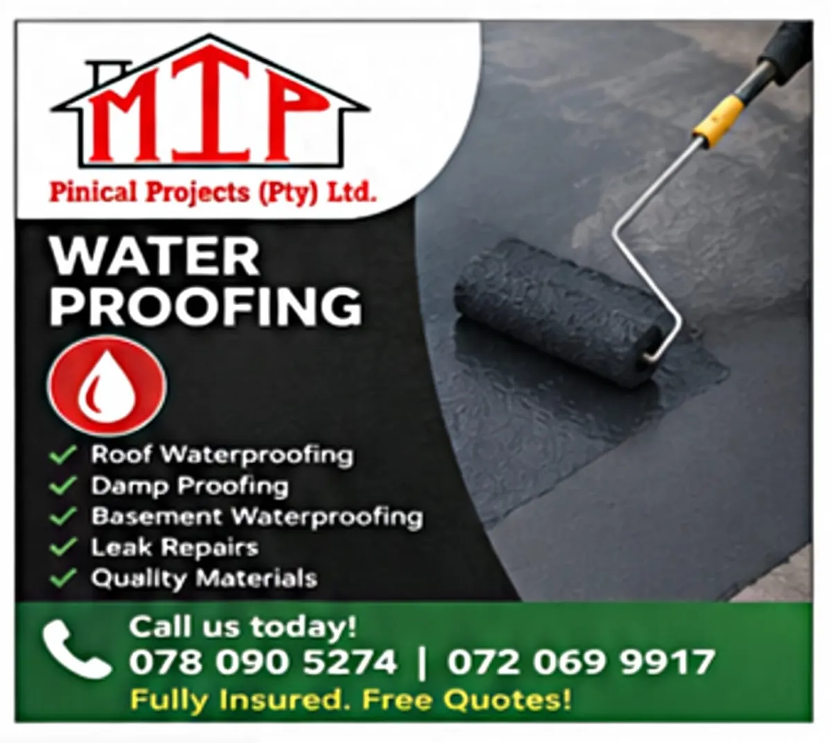 MIP Pinnacle Projects Water Proofing services flyer