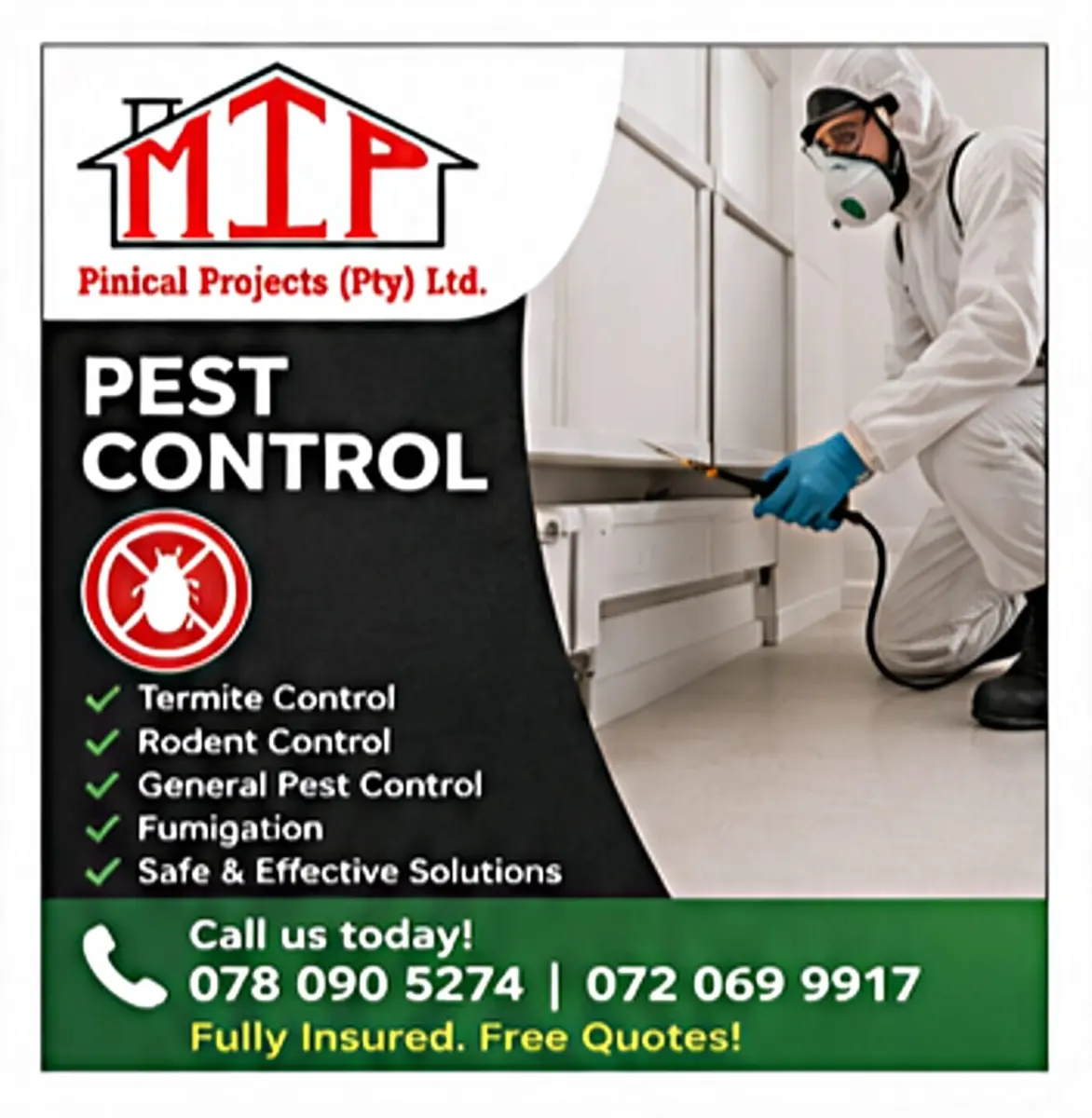 MIP Pinnacle Projects Pest Control services flyer