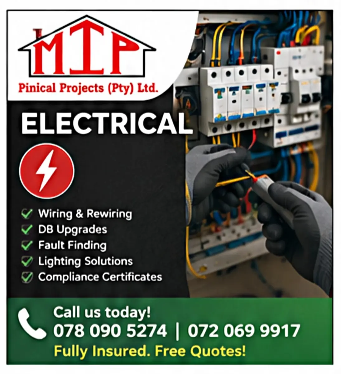 MIP Pinnacle Projects Electrical services flyer